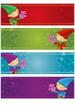 4 christmas banners Stock Illustration