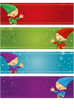 4 christmas banners Stock Illustration