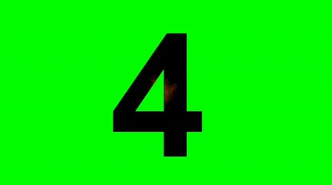 "4" Chromakey Green Screen Animated Fire Snow Water Explosion Lettering Stock Footage 133202
