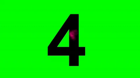 "4" Chromakey Green Screen Animated Fire Snow Water Explosion Lettering 動画素材 133259