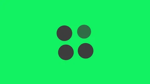 4 circles simple loading animation, rotating and changing size on green screen Video stock 283145296
