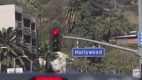 4 clips of road signs in los angeles Stock Footage 84157803