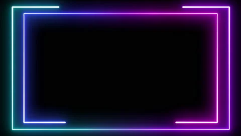 4 colors neon frame Video stock 232365644