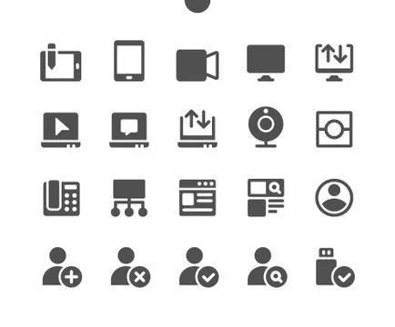 4 Communication v2 UI Pixel Perfect Well-crafted Vector Solid Icons Stock Illustration