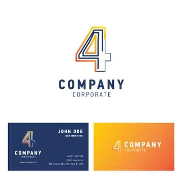 4 company logo design vector Stock Illustration