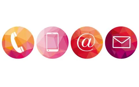 4 Contact Low Poly Circles Stock Illustration