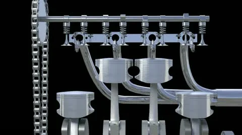 4 Cylinder Engine working. Loop. 스톡 동영상 12682619