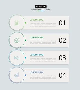 4 data infographics rectangle tab layout template. Illustration business ab.. Stock Illustration