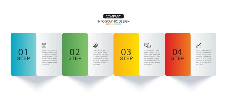 4 data infographics tab layout template. Illustration business abstract bac.. Stock Illustration