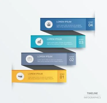 4 data infographics tab paper index template. Vector illustration abstract ba Stock Illustration