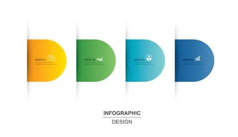 4 data infographics tab paper index template. Vector illustration abstract .. Stock Illustration