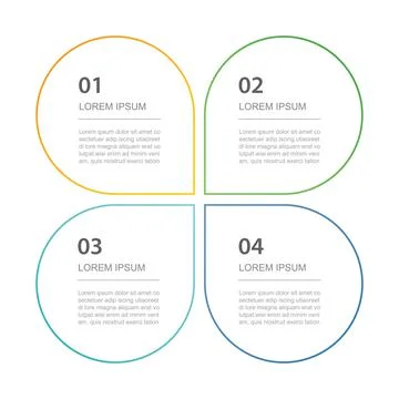 4 data infographics tab thin line index template. Vector illustration abstrac Stock Illustration