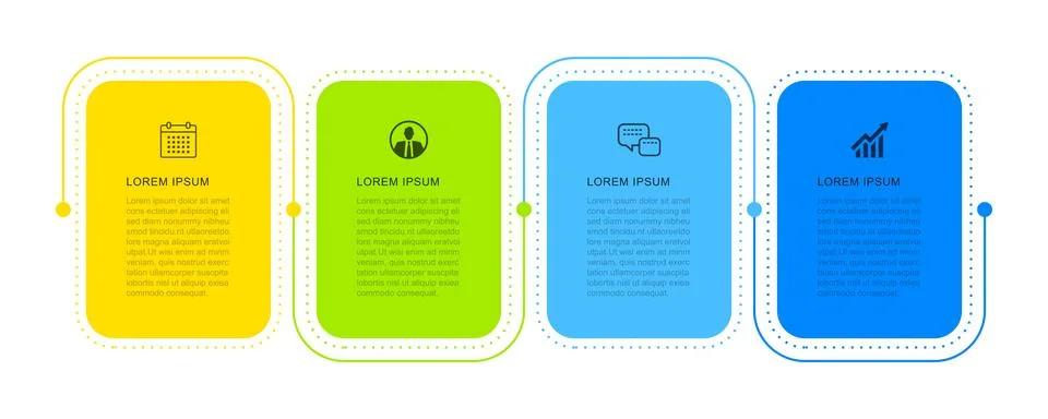 4 data infographics timeline tab paper index template. Illustration abstrac.. Stock Illustration