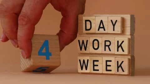 4 day work week symbol. Concept words.  Stock Footage 282670529