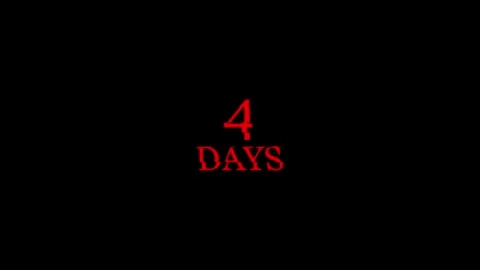 4 days countdown timer with red glitch text effect on black background Stock-Footage 347968628
