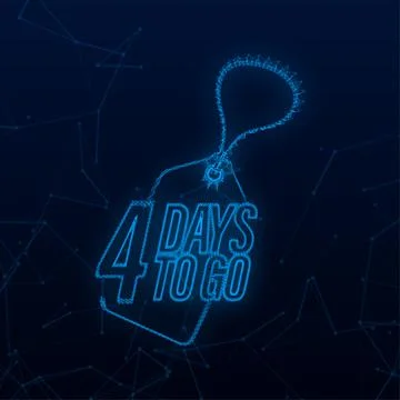 4 Days to go. Countdown timer. Time icon. Count time sale. Vector stock Stock-Illustration
