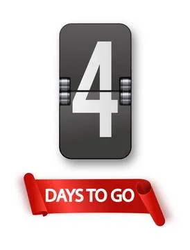 4 days to go icon set. Countdown of days remaining. Offer timer sticker limited Stockillustratie