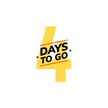 4 days to go last countdown icon. Four days go sale price offer promo deal timer Stock-Illustration