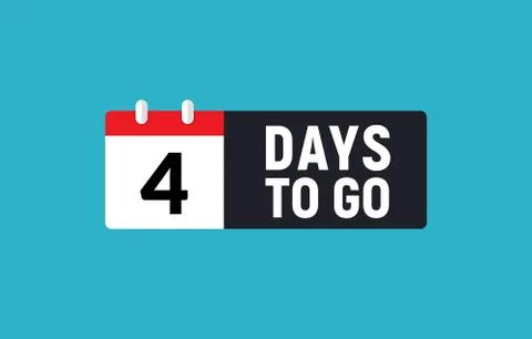 4 days to go last countdown icon. Four day go sale price offer promo deal timer Stock-Illustration
