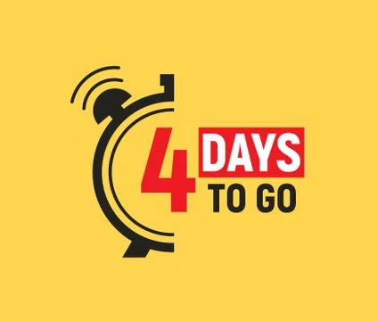 4 days to go last countdown icon. Four day go sale price offer promo deal timer Stock-Illustration