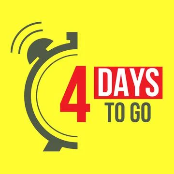 4 days to go last countdown icon. Stock Illustration