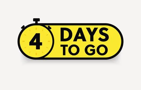 4 days to go last countdown icon. One day go sale price offer promo deal timer Stock-Illustration