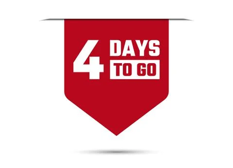 4 days to go red banner design vector illustration Stockillustratie