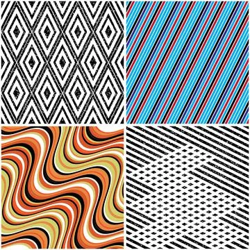 4 different vector patterns in the same package_b Stockillustratie