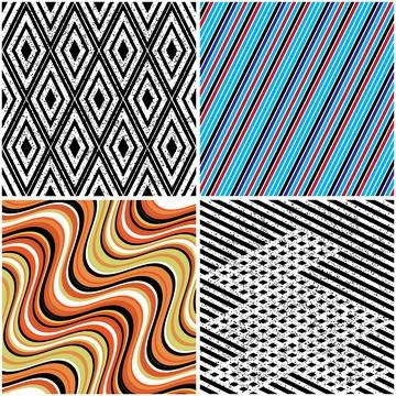 4 different vector patterns in the same package_c 스톡 일러스트