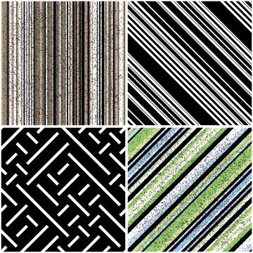 4 different vector patterns in the same package_s Stockillustratie