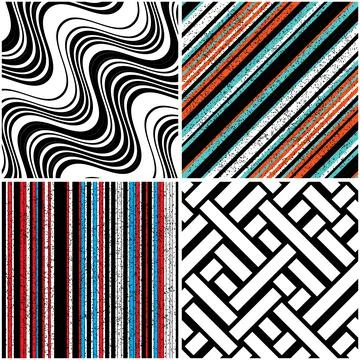 4 different vector patterns in the same package_n Illustrazione stock