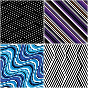 4 different vector patterns in the same package_p Stockillustratie