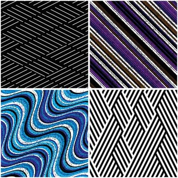 4 different vector patterns in the same package_t 스톡 일러스트