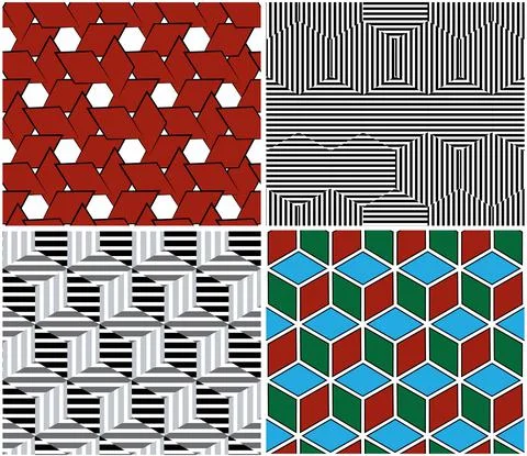 4 different vector patterns in the same package_a Stockillustratie