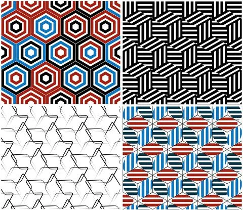 4 different vector patterns in the same package_f 스톡 일러스트