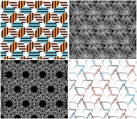 4 different vector patterns in the same package_k Stockillustratie
