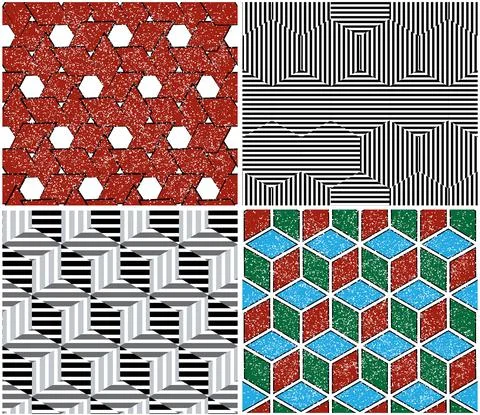 4 different vector patterns in the same package_b Stockillustratie
