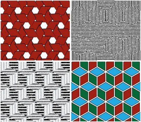 4 different vector patterns in the same package_d Stock Illustration