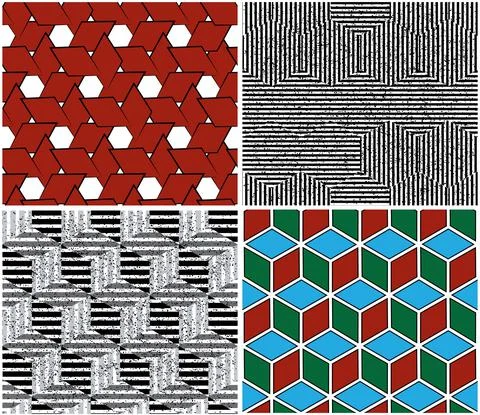 4 different vector patterns in the same package_e Stockillustratie