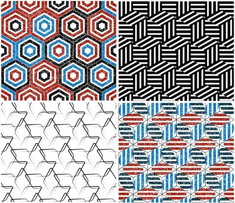 4 different vector patterns in the same package_g Stock Illustration