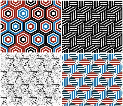 4 different vector patterns in the same package_i イラスト素材
