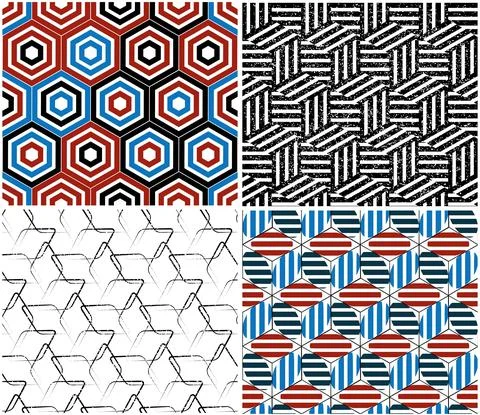 4 different vector patterns in the same package_j イラスト素材