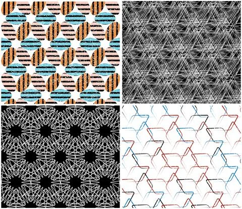 4 different vector patterns in the same package_l 스톡 일러스트