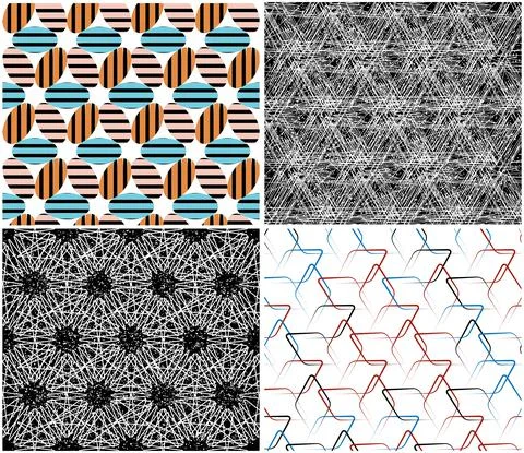 4 different vector patterns in the same package_o 스톡 일러스트