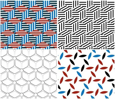 4 different vector patterns in the same package_f Stock Illustration