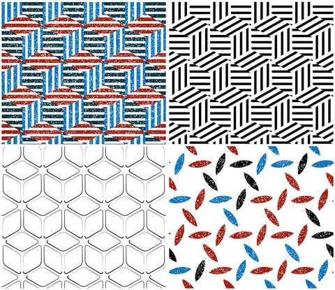 4 different vector patterns in the same package_g 스톡 일러스트