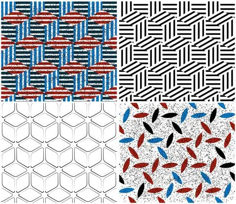 4 different vector patterns in the same package_h Stock Illustration