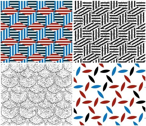 4 different vector patterns in the same package_i 스톡 일러스트