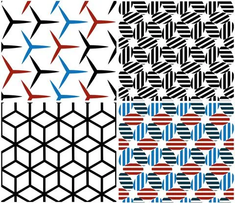 4 different vector patterns in the same package_k 스톡 일러스트