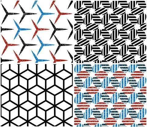 4 different vector patterns in the same package_l Illustrazione stock